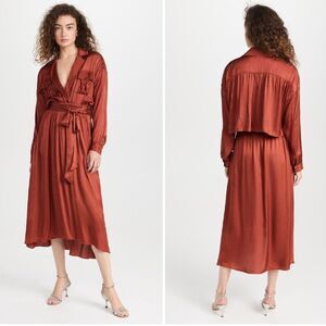 BNWT - MISA BLAIR DRESS - BURNT ORANGE SATIN - XS